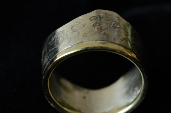 Zilveren ring met gouden rand