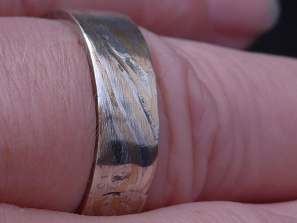 Zilveren ring van Mokume Gane