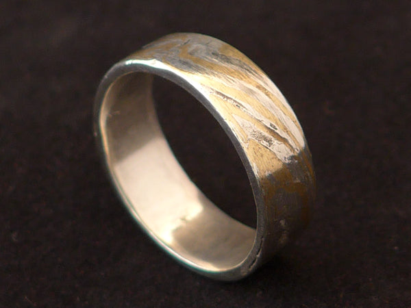 Zilveren ring van Mokume Gane