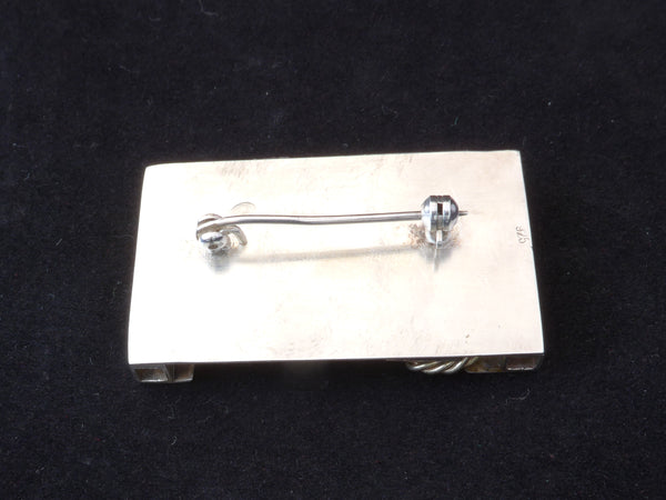 Zilveren hanger / broche met Spectroliet
