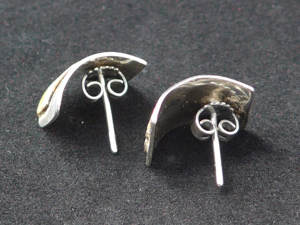 Zilveren oorstekers Mokume Gane