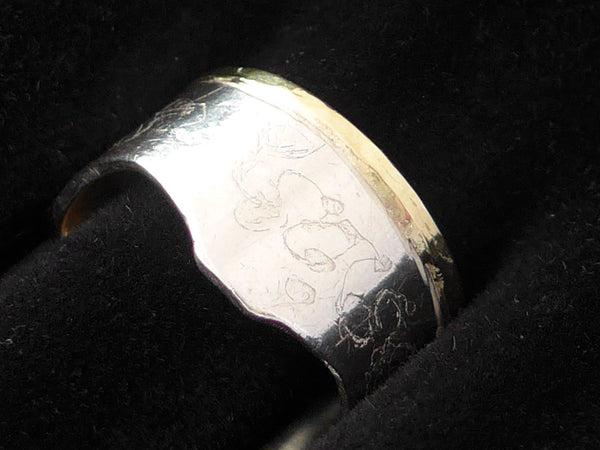 Zilveren ring met gouden rand