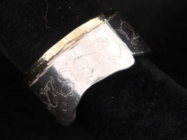 Zilveren ring met gouden rand