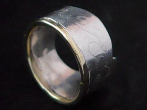 Zilveren ring met gouden rand