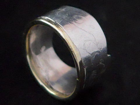 Zilveren ring met gouden rand
