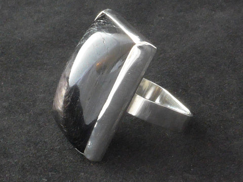Zilveren vierkante ring met zwarte Zoïsiet