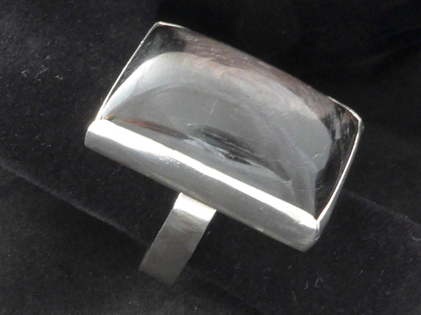 Zilveren vierkante ring met zwarte Zoïsiet