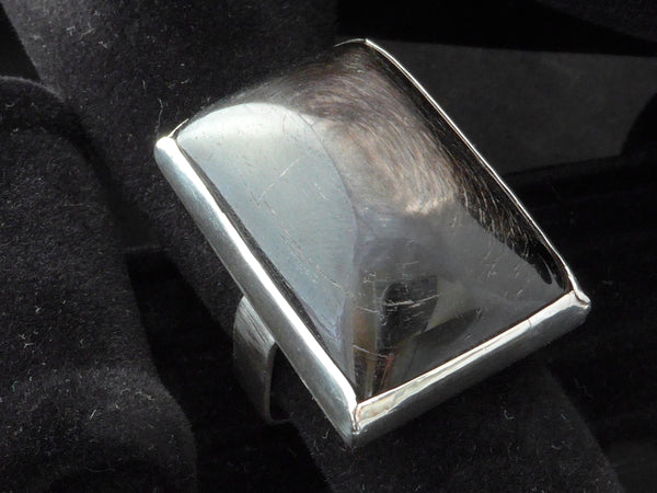 Zilveren vierkante ring met zwarte Zoïsiet