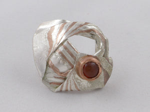 Mokume Gane broche met Carneool