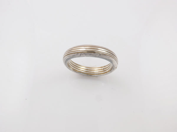 Zilveren ring met Mokume Gane