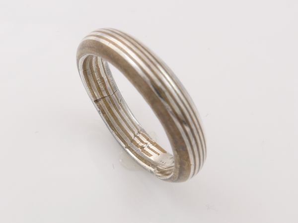 Zilveren ring met Mokume Gane